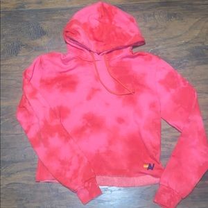 RARE NWOT AVIATOR NATION TIE DYE CROP HOODIE M